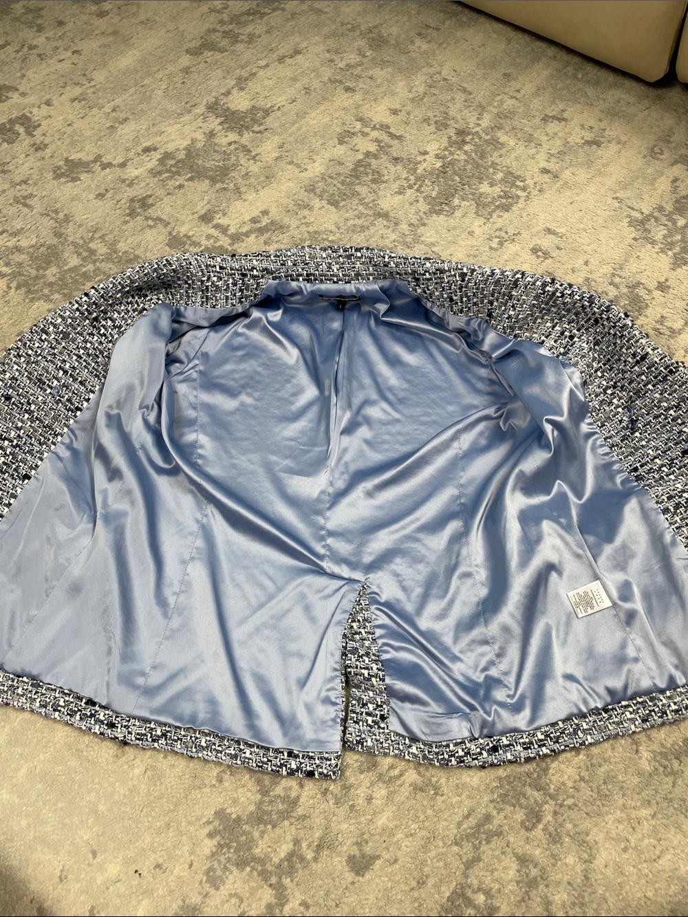 Generation Love Eliza Tweed Blazer Blue Silver Double Breasted Sz S - Picture 11 of 14